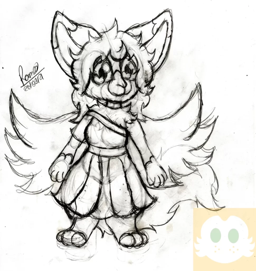 Desenho da Amber com as Roupas